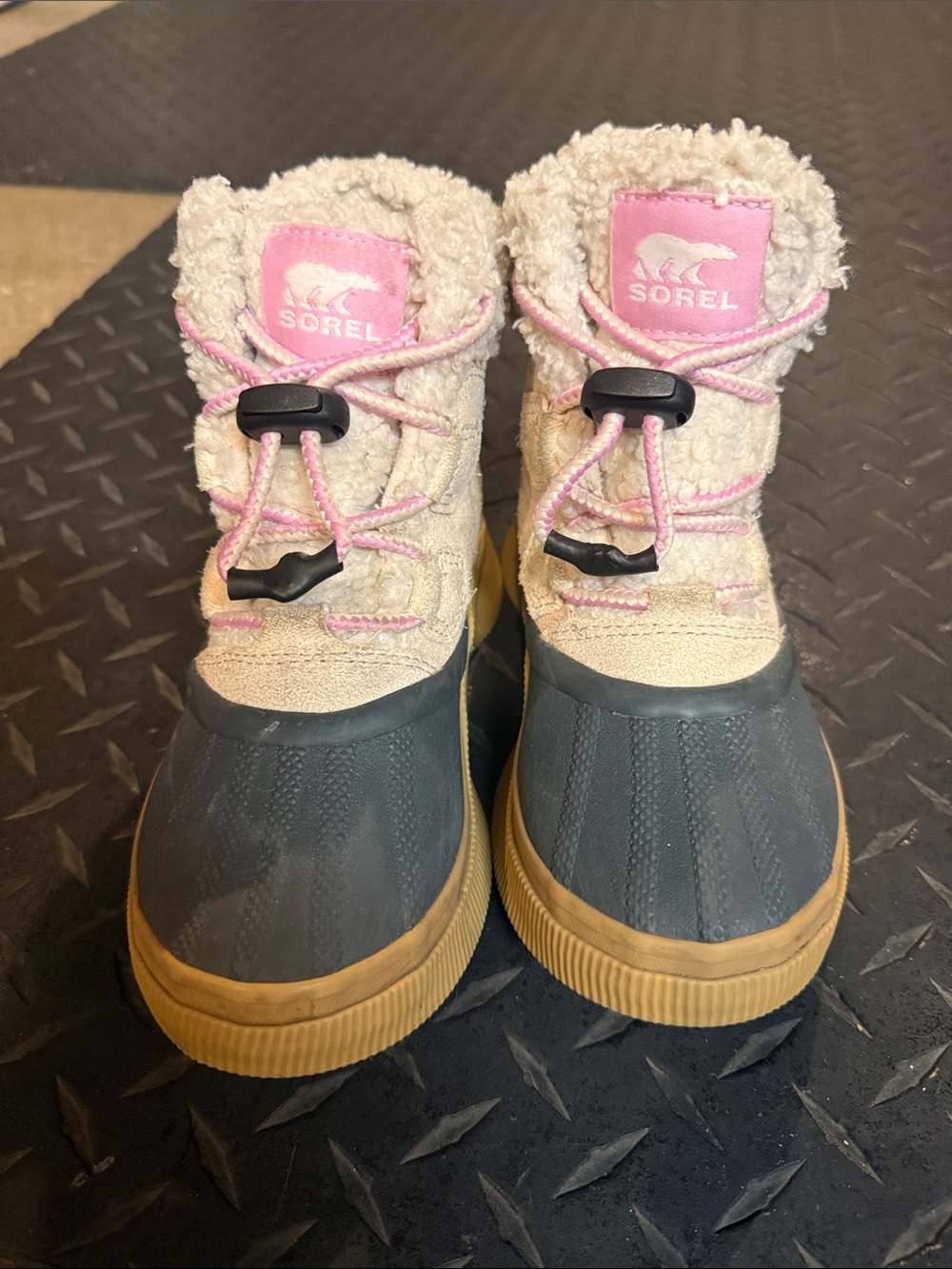 Sorel Kids Pink, Beige and Gray Waterproof Winter Boots